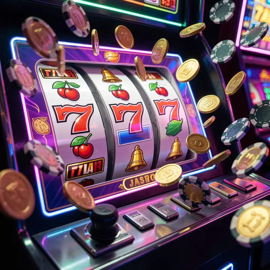Modern slot machine display with bright 777 symbols and scattered coins highlighting premium slot gameplay at 930k casino for Bangladesh players